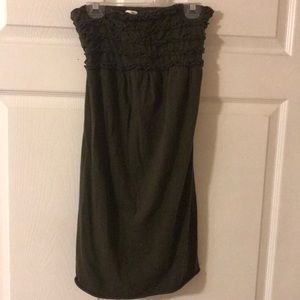 Forest green kids strapless dress